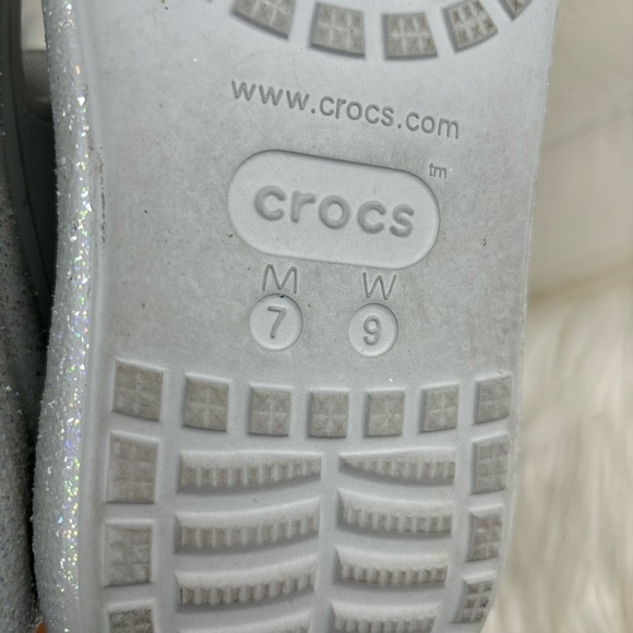 CROCS CLASSIC CRUSH GLITTER WEDGE SANDALS -SLIPON SHOES SIZE 9W-7M - Picture 7 of 8